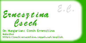 ernesztina csech business card